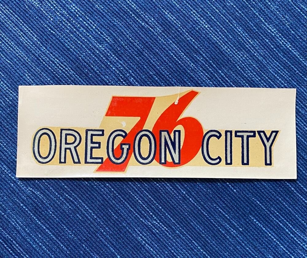 Vintage Union 76 Oil Oregon City Gas Station Water Decal Travel Souvenir